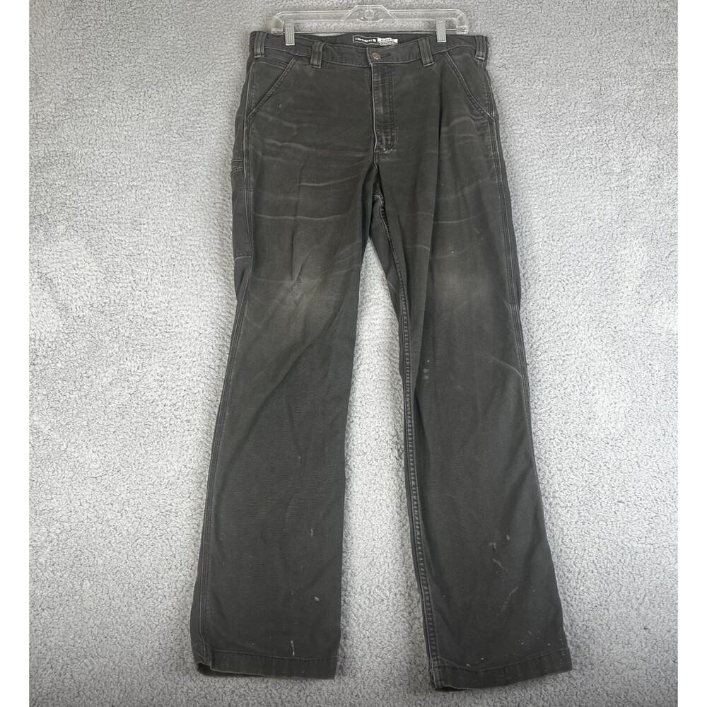 CARHARTT Pants Mens 36x34 Relaxed Fit Rugged Flex Canvas Utility Distressed
